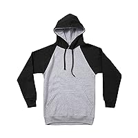 Essentials Premium Mens Heavyweight Raglan Pullover Hoodie Long Sleeve Contrast Sweatshirts
