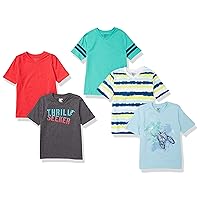 Boys and Toddlers' Short-Sleeve V-Neck T-Shirt Tops (Previously Spotted Zebra), Multipacks