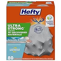 Hefty® Ultra Strong Tall Kitchen Trash Bags, 35% Recovered Materials, Seaside Breeze, 13 Gallon, 80 Count