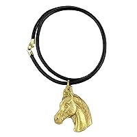 Exclusive Dog Necklace with Gold Plating 24ct - Handmade Jewelry Masterpiece for Dog Lovers – Gold-Plated Dog Necklaces for Men and Women – Arabian Horse