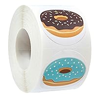 Stylish Donut Stickers / 500 Labels Roll / 1.5