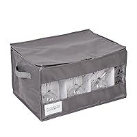 Honey-Can-Do Stemware Storage Box, Gray SFT-09240 Grey