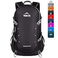 NACATIN Hiking Backpack with Bag Cover 60L Foldable and Lightweight for Men  Women, Water-Resistant, Black 