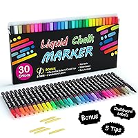 18 Classic Neon Chalk Markers Double Pack of Both Fine and Reversible  Medium Tip Liquid Chalk Pens Wet Erasable - Menu Boards, Glass
