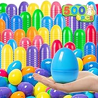 V-Opitos 500 PCS Plastic Easter Eggs, 3.14'' Bulk Empty Easter Eggs in 8 Colors, Hinged Fillable Eggs for Easter Egg Hunt, Surprise Eggs, Basket Stuffers Fillers, Easter Party Favor for Kids