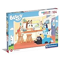 Clementoni 27169 Bluey Supercolor Bluey-104 Pieces-Jigsaw Puzzle for Kids Age 6-Made in Italy, Multi-Coloured