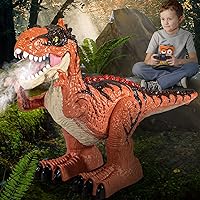 TEMI Remote Dinosaur Toy with Simulated Flame Spray for Kids 3-5, Realistic Walking T-Rex with Lights & Sounds for Boys 4-7, Electric Tyrannosaurus with Fire Breathing, Gift for Boys Girls