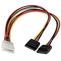 StarTech.com 12in LP4 to 2x SATA Power Y Cable Adapter - Molex to to Dual SATA Power Adapter Splitter (PYO2LP4SATA)