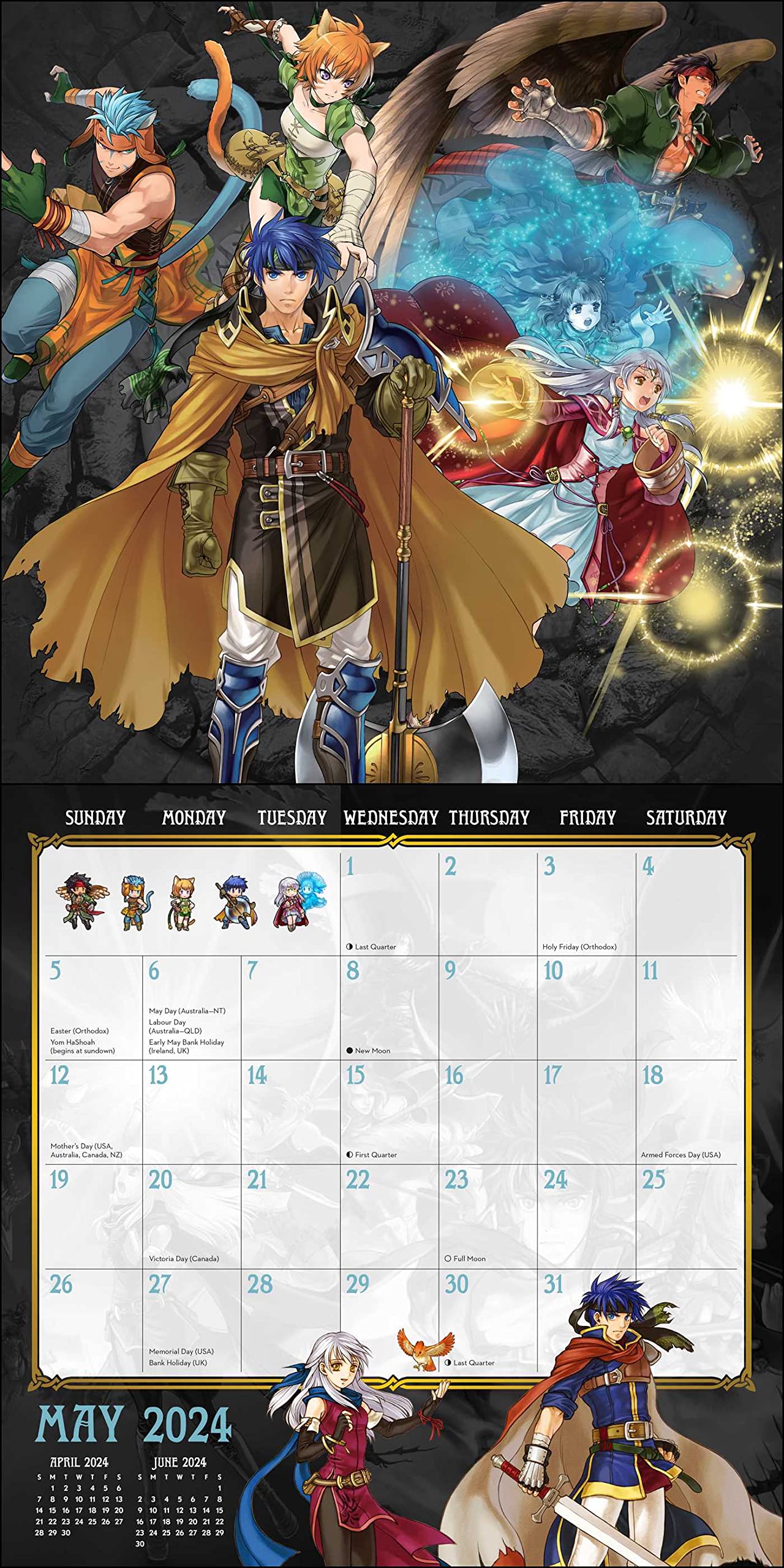 Fire Emblem 16-Month 2024 Wall Calendar
