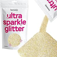 Hemway Premium Ultra Sparkle Glitter Multi Purpose Metallic Flake for Arts Crafts Nails Cosmetics Resin Festival Face Hair - Champagne Gold - Ultrafine (1/128
