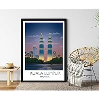 Kuala Lumpur Travel Print, Travel Poster of Kuala Lumpur, Kuala Lumpur Travel Poster, Kuala Lumpur Sunset Print #488