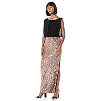 Calvin Klein Women's Blouson Gown with Embellished Detailed Skirt