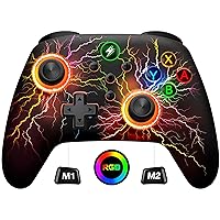Wireless Switch Pro Controller for Nintendo Switch Controller/Lite/OLED, Cool RGB Wired PC Game Joysticks-Wireless iOS/Android Remote with LED Light/Programmable Nintendo Switch Accessories