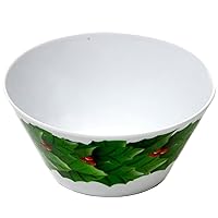 Chef Craft Christmas Melamine Salad Bowl, 6 inches in diameter 20 ounce capcaity, Wreath