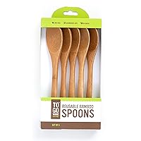 Wooden Spoons, 6 Pieces 9 Inch Wood Soup Spoons for Eating Mixing Stirring,  Long Handle Spoon with Japanese Style Kitchen Utensil, ADLORYEA Eco