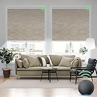 Yoolax Motorized Blinds, Blackout Smart Blinds for Windows Motorized Blackout Shades with Remote, Automatic Window Shades Compatible with Alexa Electric Roller Shades (Jacquard Coffee)