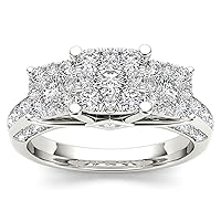 10k White Gold 1 1/2ct TDW Diamond Three Stone Look Engagement Ring (H-I, I2)