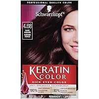 Keratin Color Permanent Hair Color, 4.68 Dark Auburn, 1 Application - Salon Inspired Permanent Hair Dye, for up to 80% Less Breakage vs Untreated Hair and up to 100% Gray Coverage