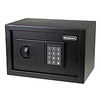 Digital Safe - Electronic Steel Safe with Keypad and Manual Override Keys - Protect Money, Jewelry, Passports - For Home, Business by Stalwart (Black)