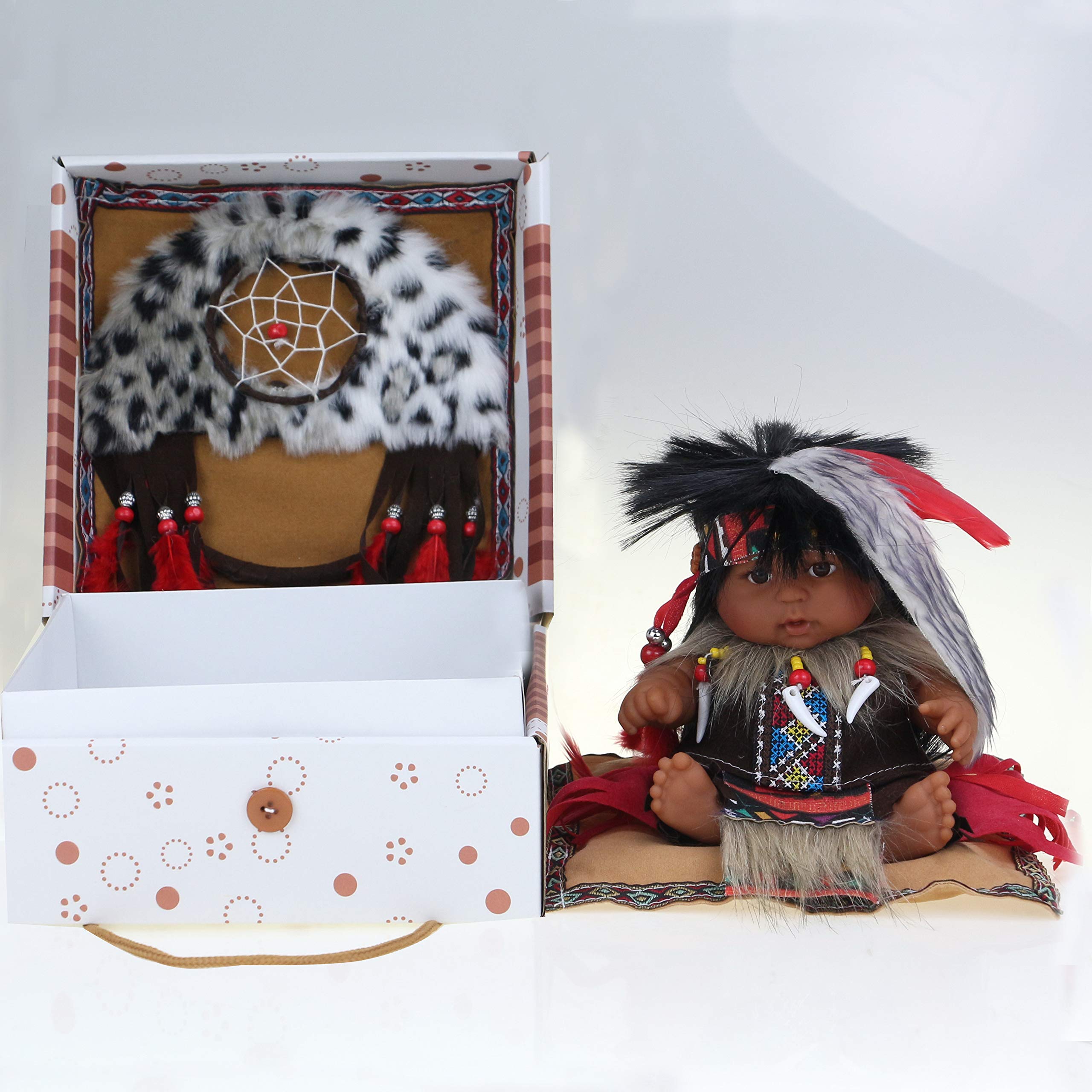 10" Collectible Native American Indian Vinyl Doll - DV10513 (Abhaya)