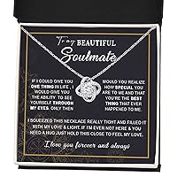 To My Soulmate Necklace For Women, To My Beautiful Soulmate Necklace, Necklace For Wife From Husband, Girlfriend Necklace From Boyfriend