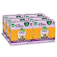 Plum Organics Mighty Morning Organic Toddler Food - Banana, Blueberry, Oat, and Quinoa - 3.17 oz Pouch (Pack of 24) - Organic Fruit and Whole Grain Toddler Food Pouch