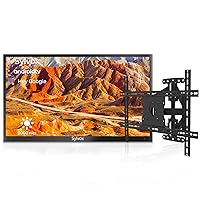 SYLVOX Outdoor TV with TV Mount, Smart Outdoor TV 65” 2000 Nits Full Sun, 4K UHD Weatherproof Outdoor Television with Voice Control Chromecast Built-in, IP55 Android TV for Outside (Pool Pro Series)