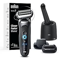 Electric Shaver for Men, Series 7 7185cc, Wet & Dry Shave, Turbo & Gentle Shaving Modes, Waterproof Foil Shaver, Space Grey