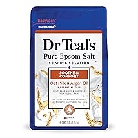 Dr Teal's Epsom Salt Soak Bundles with Witch Hazel & Aloe Vera and with Oat Milk & Argan Oil, 3 lbs Each