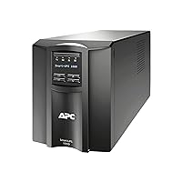 APC 1000VA Smart UPS with SmartConnect, SMT1000C Sinewave UPS Battery Backup, AVR, 120V, Line Interactive Uninterruptible Power Supply
