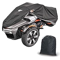 4-476BC Can Am 2015+ F3/F3T/F3S Cover Weather Water Resistant Full Cover Reflective Logo Exhaust Heat Shield Protection from Dust Dirt Rain Sun Rays (Black/Charcoal), Small