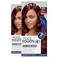 Root Touch-Up by Nice'n Easy Permanent Hair Dye, 4RV Dark Burgundy Hair Color, Pack of 2