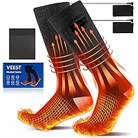 Heated Socks for Men Women, 5000mAh Rechargeable Washable Battery Operated Heating Socks, Electric Foot Warmer Thermal Socks for Hunting Camping Skiing Sports Outdoors
