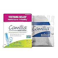 Boiron Camilia Teething Drops for Daytime and Nighttime Relief of Painful or Swollen Gums and Irritability in Babies - 15 Count