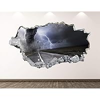 Thunderstorm Wall Decal Art Decor 3D Smashed Tornado Sticker Mural Kids Room Custom Gift BL71 (22