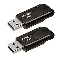 PNY 32GB Attaché 4 USB 2.0 Flash Drive 2-Pack, black