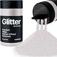 Hemway Mother of Pearl Iridescent Glitter Ultrafine 130g/4.6oz Powder Metallic Resin Craft Flake Shaker for Epoxy Tumblers, Hair Face Body Eye Nail Art Festival, DIY Party Decorations Paint