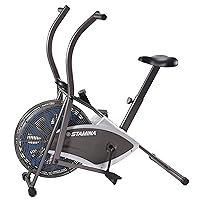 Stamina Air Resistance Bike 876 - Smart Workout App, No Subscription Required - Dynamic, Adjustable Tension - Multi-Function LCD Monitor - Dual-Action Arms to Engage The Upper Body