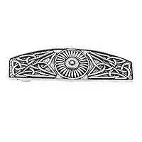 Kkjoy Hair Barrettes Large Hand Crafted Hair Clips Retro Vintage Metal French Hairpins Viking Celtic Knot Hair Accessory Hair Barrettes for Women Girls Jewelry Accessory(Silver)