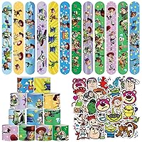 Mexican Toy Inspired Story Princess Slap Bracelet - 36pcs Toy Inspired Story Slap Bracelet and 50 Pcs Stickers for Kids Boys & Girls Birthday Party Supplies Favors