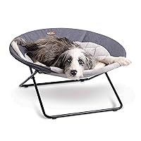 K&H Pet Products Cozy Cot Elevated Pet Bed, Dish Chair for Dogs and Cats, Machine Washable, Gray, Large 30 Inches