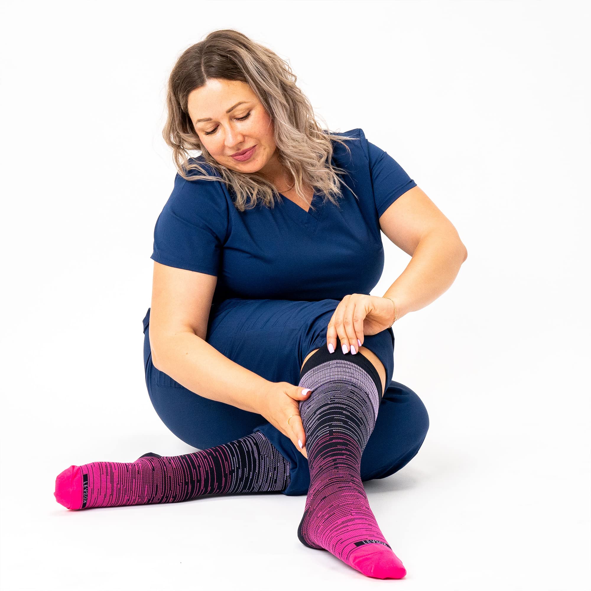 Buy LEVSOX Plus Size Compression Socks for Women Men Wide Calf