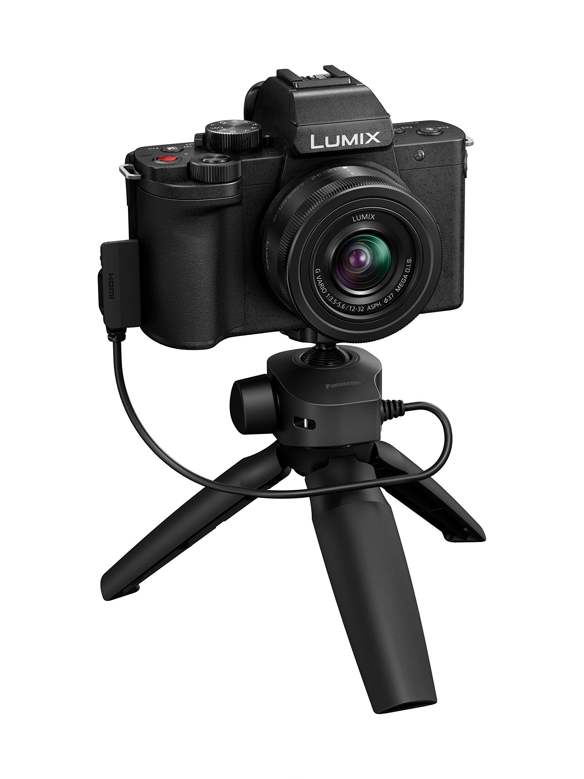 Panasonic LUMIX G100 4k Mirrorless Camera, Lightweight Camera for Photo and Video, Built-in Microphone, Micro Four Thirds with 12-32mm Lens, 5-Axis Hybrid I.S., 4K 24p 30p Video, DC-G100VK (Black)