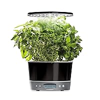 Harvest Elite 360 Indoor Garden Hydroponic System with LED Grow Light and Herb Kit, Holds up to 6 Pods, Platinum