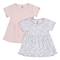 Gerber Girls Toddler 2-Pack Short Sleeve Cotton Dresses
