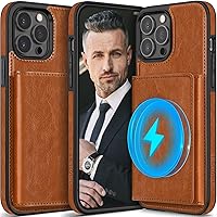 LOHASIC for iPhone 13 Pro Max Wallet Case, 6 Card Holder, Detachable Magnetic Back, Compatible with Mag-Safe, Vintage PU Leather Fancy Credit Slot ProMax Phone Cover for Men Women, 6.7 Inch - Brown
