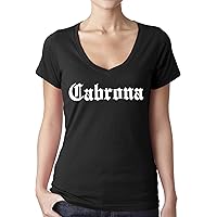 Cabrona Funny Mexican Latina Chicana Chola Spanish T-Shirt Women's Fit V-Neck
