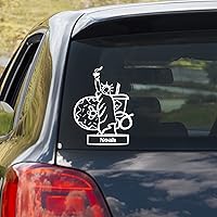 American Food with Statue of Liberty Pictures Custom Stickers - Symbols of America Named Car Decal - Donuts, Coffee, Statue of Liberty Personalized Stickers