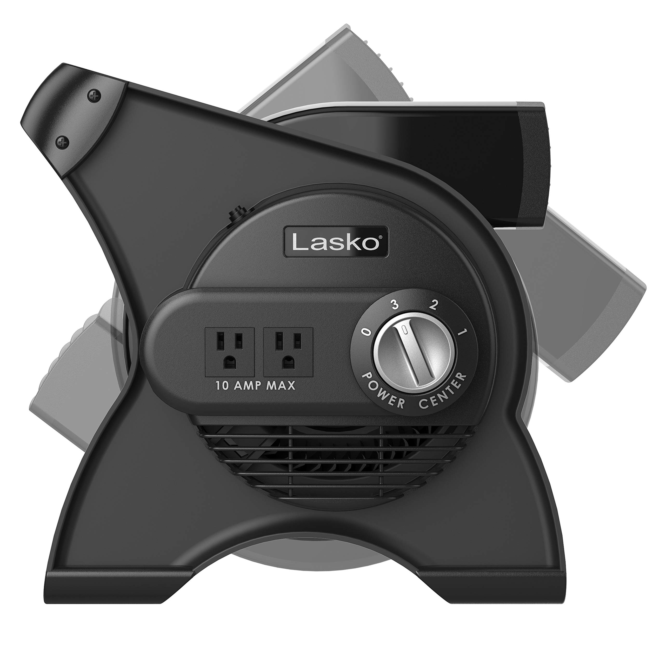 Lasko High Velocity Pivoting Utility Blower Fan, for Cooling, Ventilating, Exhausting and Drying at Home, Job Site, Construction, 2 AC Outlets, Circuit Breaker with Reset, 3 Speeds, 12