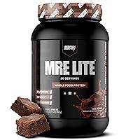 MRE Lite Whole Food Protein Powder, Fudge Brownie - Low Carb & Whey Free Meal Replacement with Animal Protein Blends - Easy to Digest Supplement Made with MCT Oils (30 Servings)